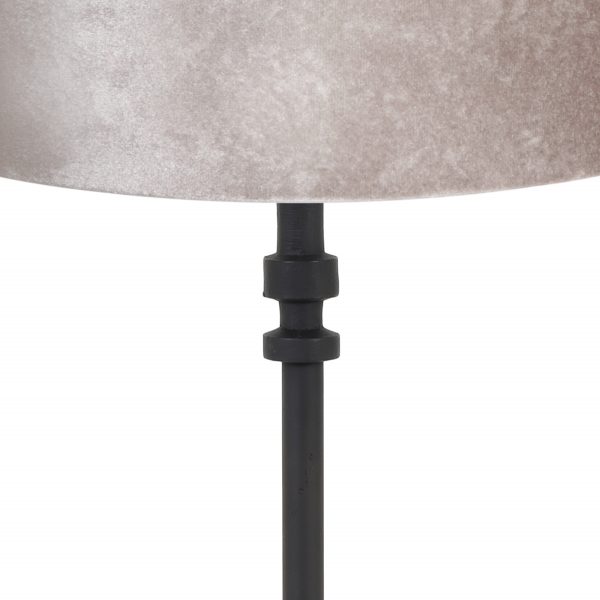 Light & Living Howell tafellamp - schemerlamp - 50 cm hoog -  Ø30 cm - zwart met zilveren kap - Image 2