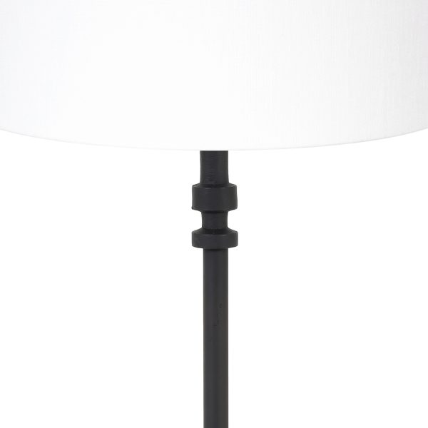 Light & Living Howell tafellamp - schemerlamp - 50 cm hoog -  Ø30 cm - zwart met witte kap - Image 2