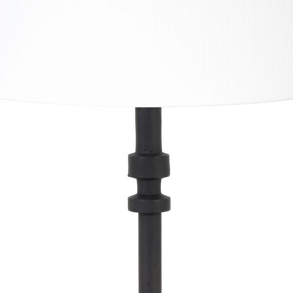 Light & Living Howell tafellamp - lampenvoet - 66 cm hoog - Ø40 cm - zwarte voet met witte kap - Afbeelding 2