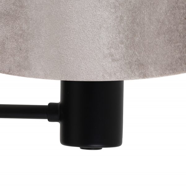 Light & Living Montana wandlamp - bedlampje - Ø20 cm - met schakelaar - met richtbaar leeslampje - zwart met zilveren kap - Afbeelding 2