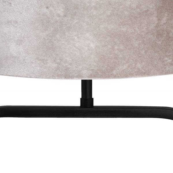 Light & Living Jamiro tafellamp - met grijze kap - 47 cm hoog - E27 - zwart - Afbeelding 2