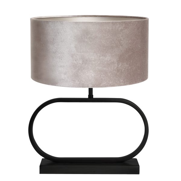 Light & Living Jamiro tafellamp - met grijze kap - 47 cm hoog - E27 - zwart