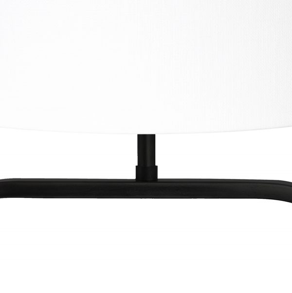 Light & Living Jamiro tafellamp - met witte kap - 47 cm hoog - E27 - zwart - Afbeelding 2