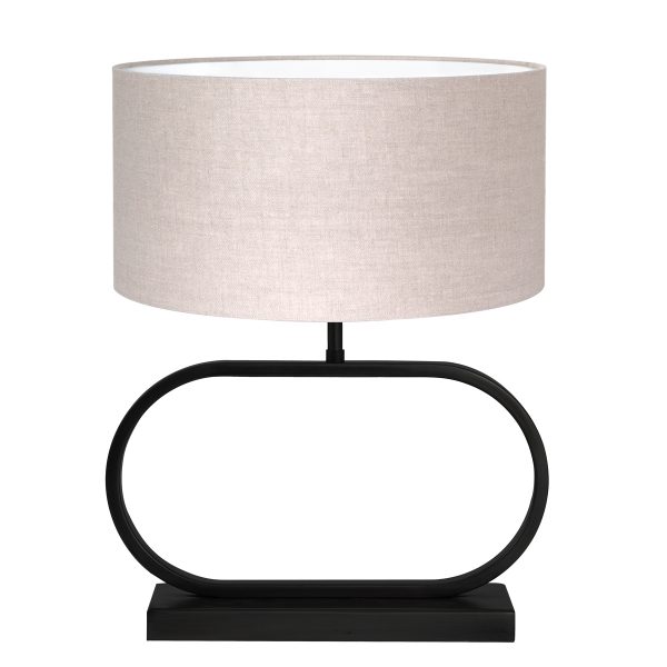 Light & Living Jamiro tafellamp - met bruine kap - 47 cm hoog - E27 - zwart