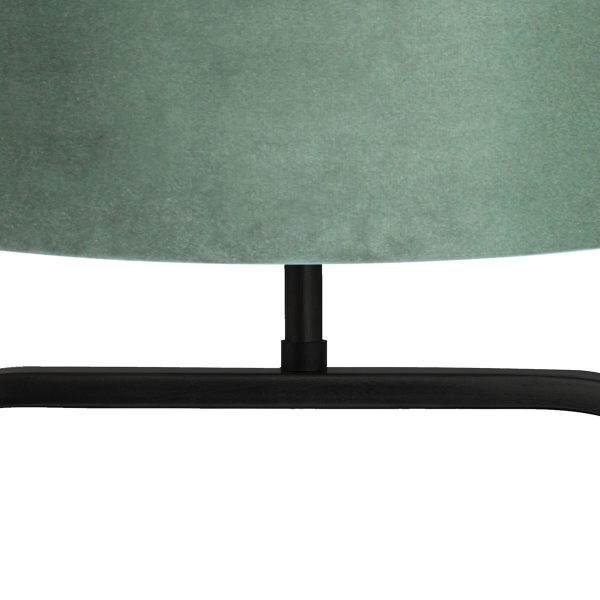 Light & Living Jamiro tafellamp - met groene velvet kap - 47 cm hoog - E27 - zwart - Afbeelding 2