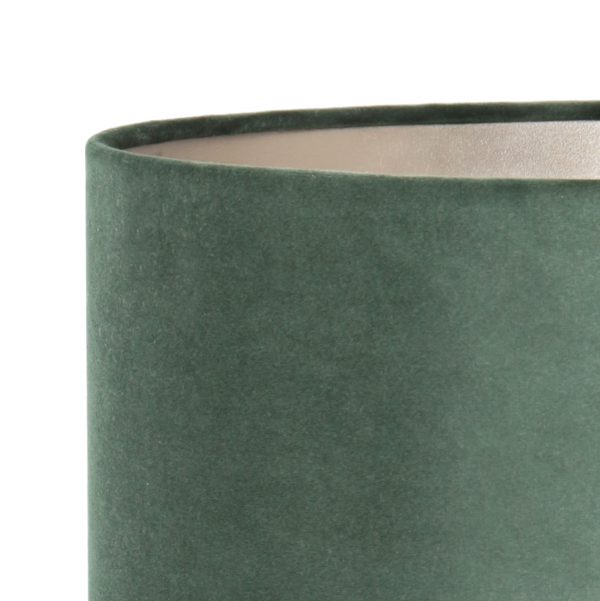 Light & Living Jamiro tafellamp - met groene velvet kap - 47 cm hoog - E27 - zwart - Afbeelding 3