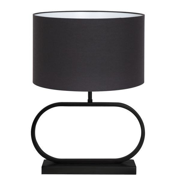 Light & Living Jamiro tafellamp - met zwarte kap - 52 cm hoog - E27 - zwart
