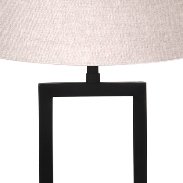 Light & Living Shiva tafellamp - 60 cm hoog - Ø30 cm - beige kap - zwart - Afbeelding 2