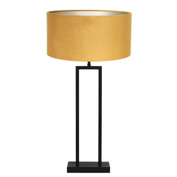 Light & Living Shiva tafellamp - schemerlamp - Ø40 cm - 75 cm hoog - zwart - okergele kap