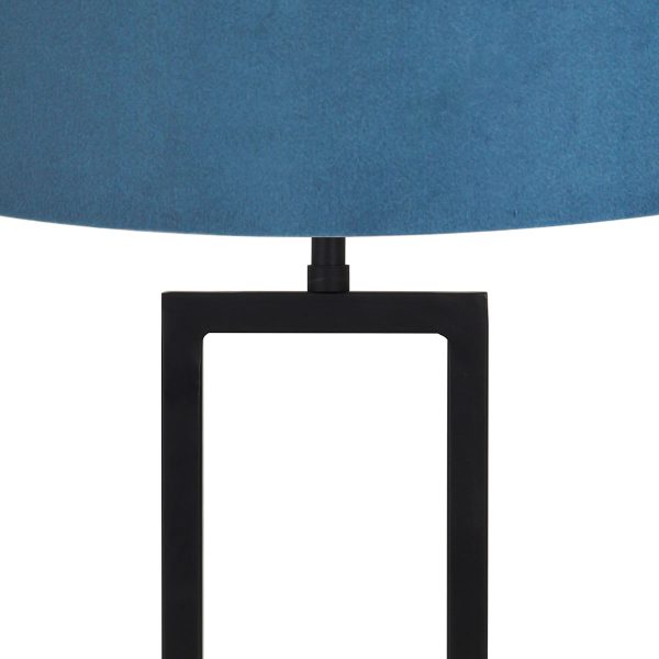 Light & Living Shiva tafellamp - schemerlamp - Ø40 cm - 75 cm hoog - zwart - blauwe kap - Afbeelding 2