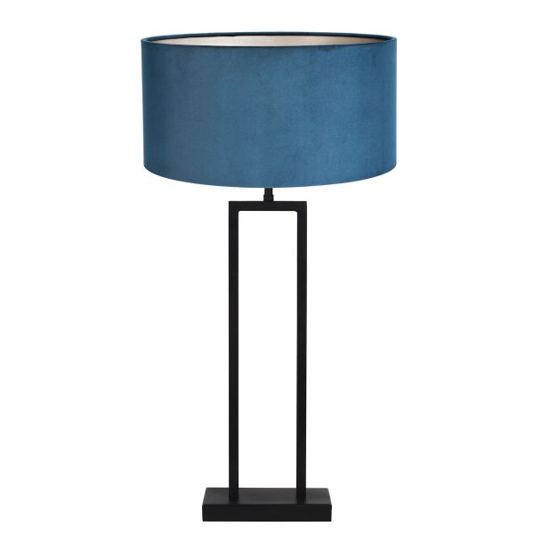 Light & Living Shiva tafellamp - schemerlamp - Ø40 cm - 75 cm hoog - zwart - blauwe kap