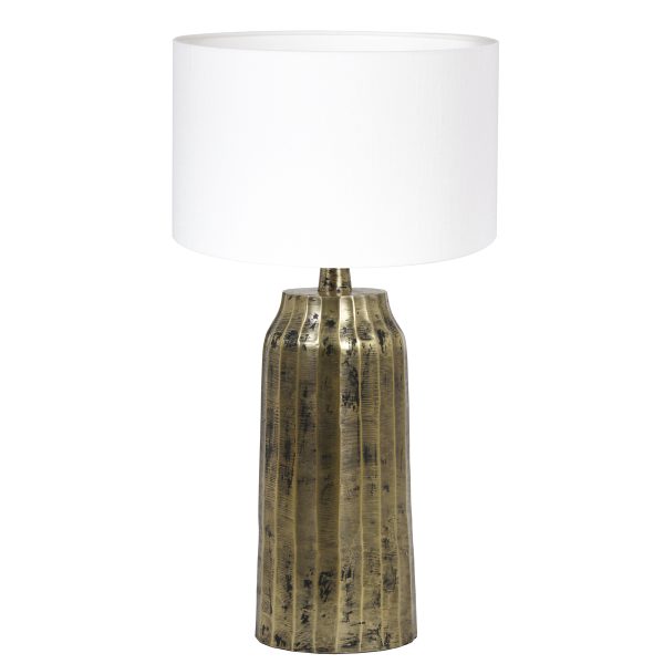 Light & Living Timi tafellamp - schemerlamp -  51 cm hoog - Ø30 cm - goud met witte kap