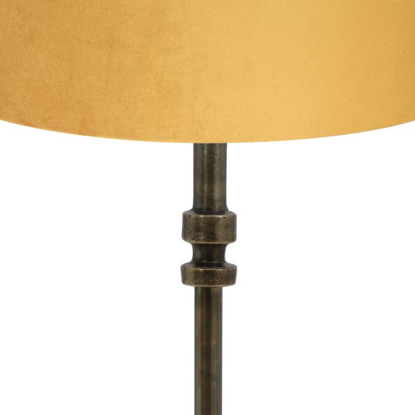 Light & Living Howell tafellamp - lampenvoet met kap - 65 cm hoog - Ø30 cm - brons met gele kap - Afbeelding 2