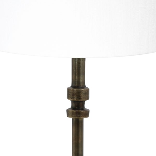 Light & Living Howell tafellamp - lampenvoet met kap - 65 cm hoog - Ø30 cm - brons met witte kap - Afbeelding 2