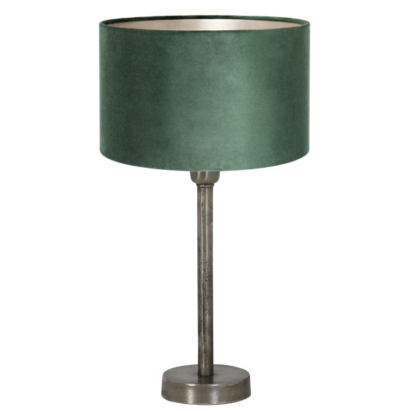 Light & Living Undai tafellamp - sfeerlamp - 48 cm hoog - Ø30 cm - stalen voet met groene kap