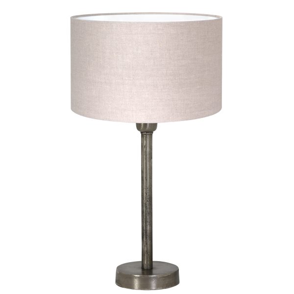 Light & Living Undai tafellamp - sfeerlamp - 48 cm hoog - Ø30 cm - stalen voet met beige kap