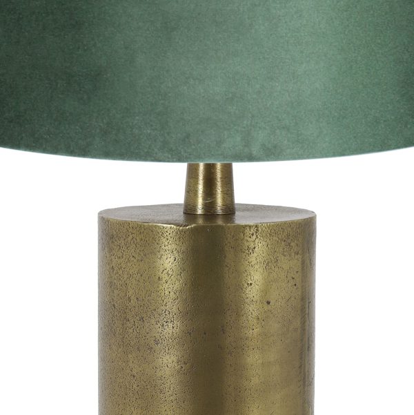 Light & Living Savi tafellamp - 52 cm hoog - Ø30 cm - goud met groene kap - Afbeelding 2