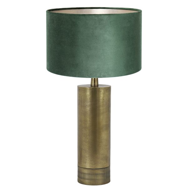 Light & Living Savi tafellamp - 52 cm hoog - Ø30 cm - goud met groene kap