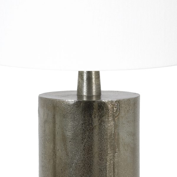 Light & Living Savi tafellamp - 52 cm hoog - Ø30 cm - zilver met witte kap - Image 2