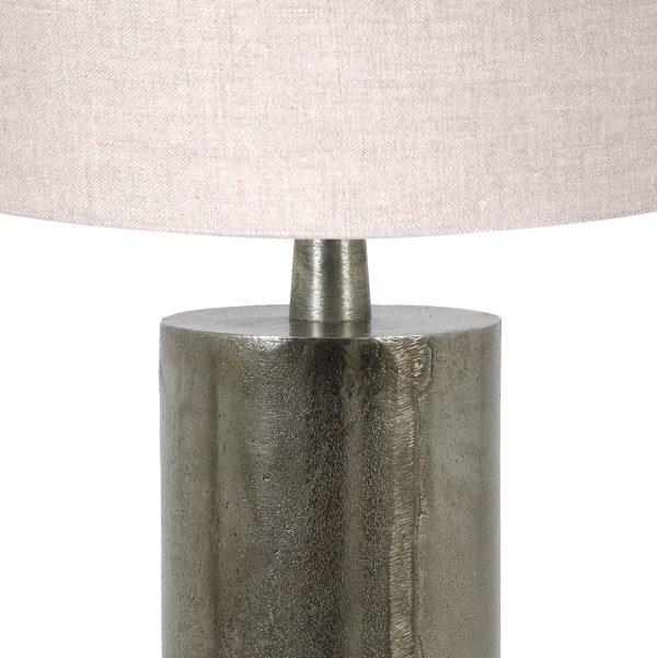 Light & Living Savi tafellamp - 52 cm hoog - Ø30 cm - zilver met beige kap - Image 2