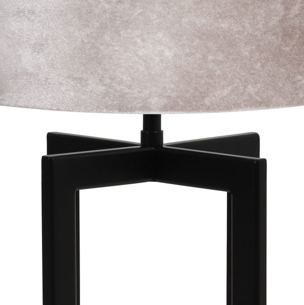 Light & Living Mace tafellamp - met kap - Ø40 cm - 65 cm hoog - zwart - zilver - Afbeelding 2