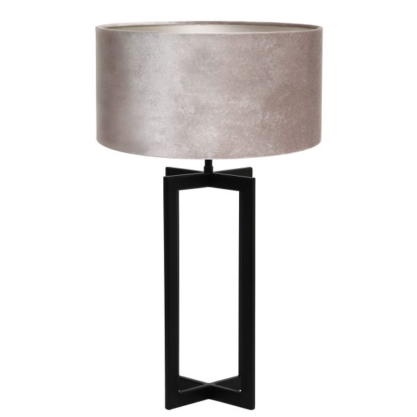 Light & Living Mace tafellamp - met kap - Ø40 cm - 65 cm hoog - zwart - zilver