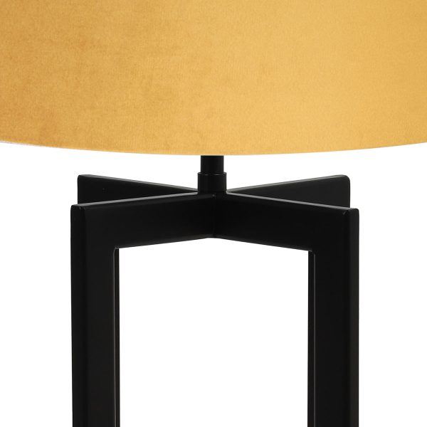Light & Living Mace tafellamp - met kap - Ø40 cm - 65 cm hoog - zwart - okergeel - Image 2