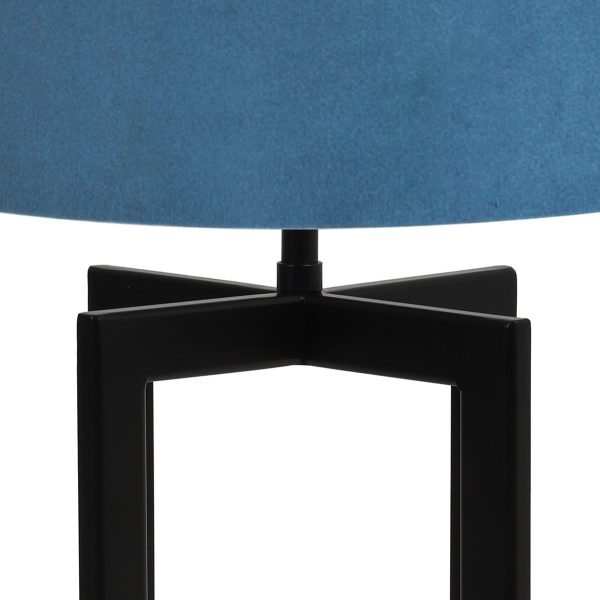 Light & Living Mace tafellamp - met kap - Ø40 cm - 65 cm hoog - zwart - velvet blauw - Afbeelding 2
