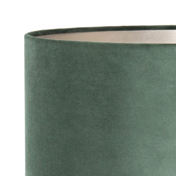 Light & Living Seram tafellamp - met groene velvet kap - rotan - 63 cm hoog - Ø kap 40 cm - beige - Afbeelding 3