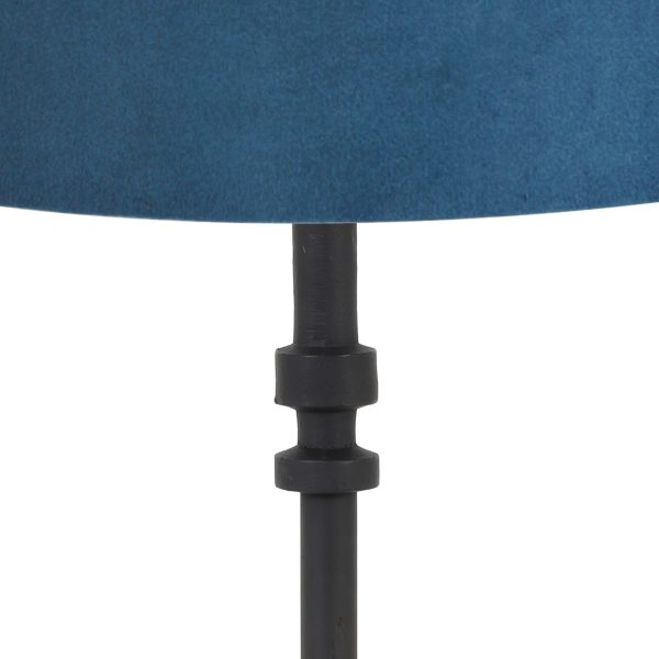 Light & Living Howell tafellamp - schemerlamp - Ø30 cm - 50 cm hoog - blauwe kap - zwart - Image 2