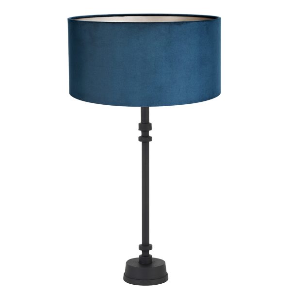 Light & Living Howell tafellamp - schemerlamp - Ø40 cm - 60 cm hoog - blauwe kap - zwart - Afbeelding 2