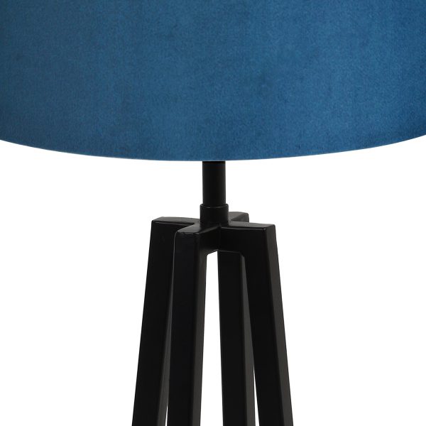 Light & Living Miley tafellamp - schemerlamp - Ø30 cm - 49 cm hoog - blauwe kap - zwart - Image 5