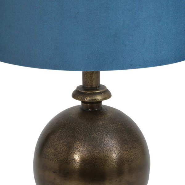 Light & Living Kalym tafellamp - Ø30 cm - 52 cm hoog - blauwe kap - brons - Afbeelding 2