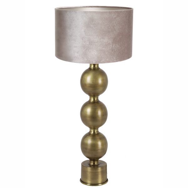 Light & Living Jadey tafellamp - 81 cm hoog - E27 - goud - Ø40 cm - met zilveren kap