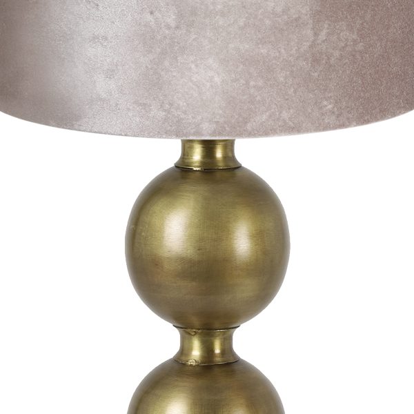 Light & Living Jadey tafellamp - 81 cm hoog - E27 - goud - Ø40 cm - met zilveren kap - Afbeelding 2
