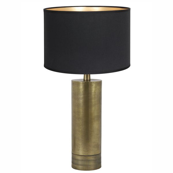 Light & Living Savi tafellamp - 52 cm hoog - Ø30 cm - goud met zwarte kap