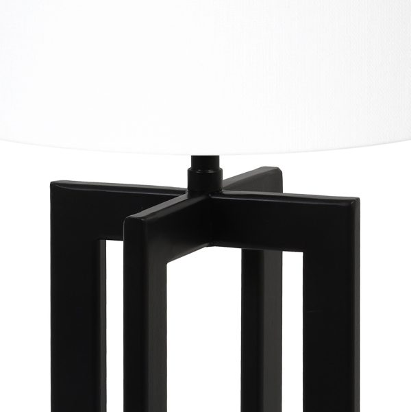 Light & Living Mace tafellamp - schemerlamp - 53 cm hoog - Ø30 cm - zwart frame met witte kap - Image 2