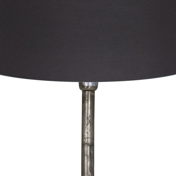 Light & Living Undai vloerlamp - met zwarte kap - verweerd metaal - 155 cm hoog - Ø kap 40 cm - Afbeelding 2