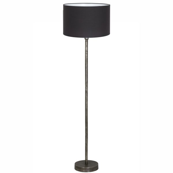 Light & Living Undai vloerlamp - met zwarte kap - verweerd metaal - 155 cm hoog - Ø kap 40 cm
