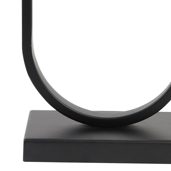Light & Living Jamiri tafellamp - met okergouden kap - 70 cm hoog - Ø kap 40 cm - zwart - Afbeelding 4
