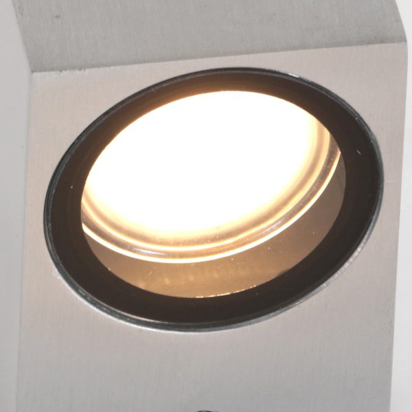 Steinhauer Logan wandlamp - voor buiten - IP44 - GU10 - kubus - staal - Afbeelding 3