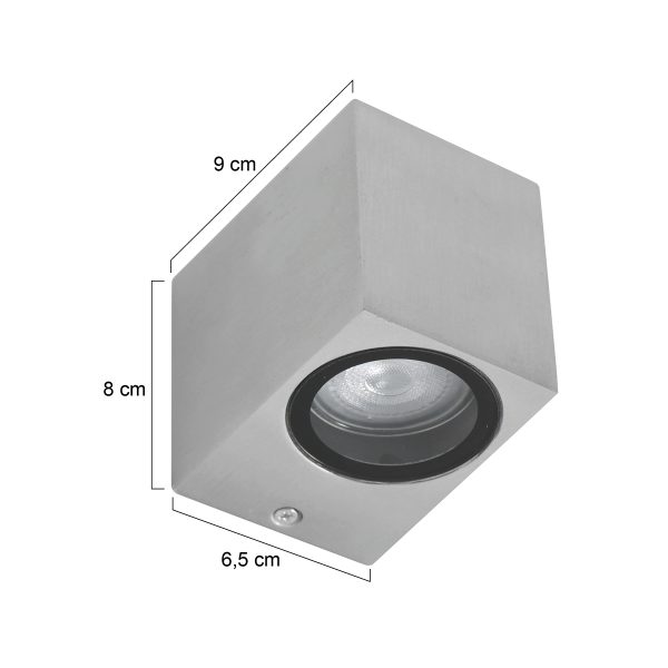 Steinhauer Logan wandlamp - voor buiten - IP44 - GU10 - kubus - staal - Afbeelding 5