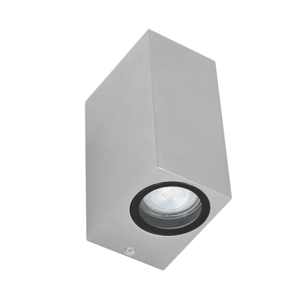Steinhauer Logan wandlamp - voor buiten - tweelichts - IP44 - 7 cm breed - GU10 - staal - Afbeelding 2