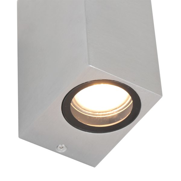 Steinhauer Logan wandlamp - voor buiten - tweelichts - IP44 - 7 cm breed - GU10 - staal - Afbeelding 4