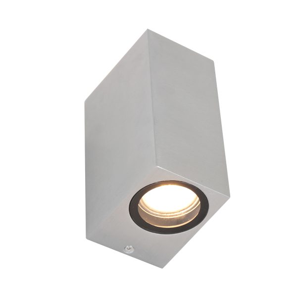 Steinhauer Logan wandlamp - voor buiten - tweelichts - IP44 - 7 cm breed - GU10 - staal