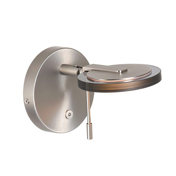 Steinhauer Turound wandlamp - dimbaar - Ø12,5 cm - 18 cm diep - draai- en kantelbaar - rookglas en staal