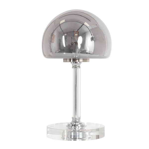Steinhauer Ancilla tafellamp - rookglazen kap - 2700K - 300L - 3W - 4 standen dimbaar - touchdimmer - chroom - Afbeelding 2