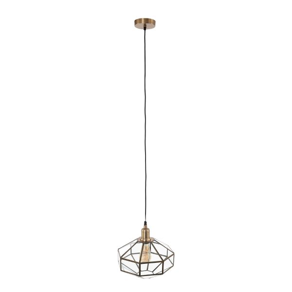 Steinhauer Pimpernel hanglamp - octagon - E27 - dimbaar met dimbare lichtbron - in hoogte verstelbaar - brons - Afbeelding 7