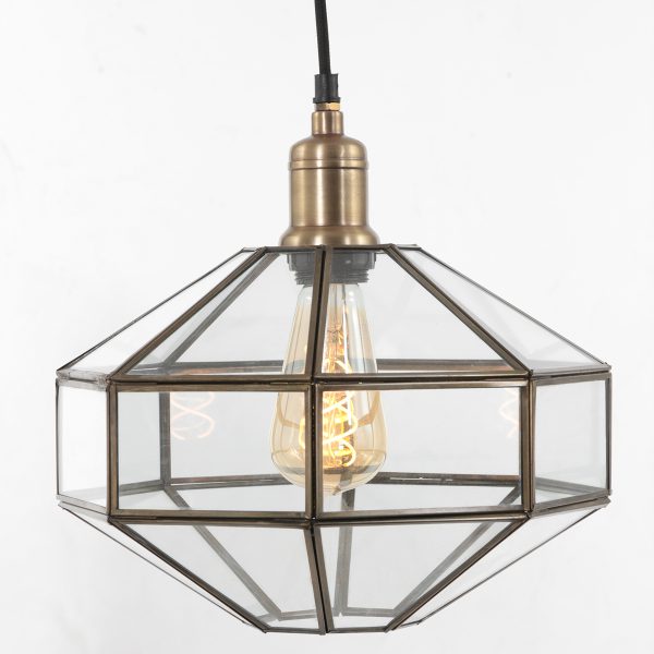 Steinhauer Pimpernel hanglamp - octagon - E27 - dimbaar met dimbare lichtbron - in hoogte verstelbaar - brons - Afbeelding 8