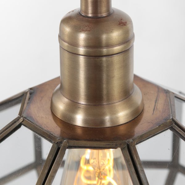 Steinhauer Pimpernel hanglamp - octagon - E27 - dimbaar met dimbare lichtbron - in hoogte verstelbaar - brons - Afbeelding 3